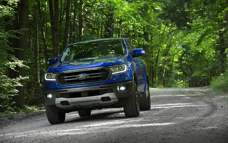 2020, Ford Ranger, FX2 Package, exterior, front view, blue pickup truck, new blue Ranger, tuning Ranger, american cars, Ford, HD wallpaper