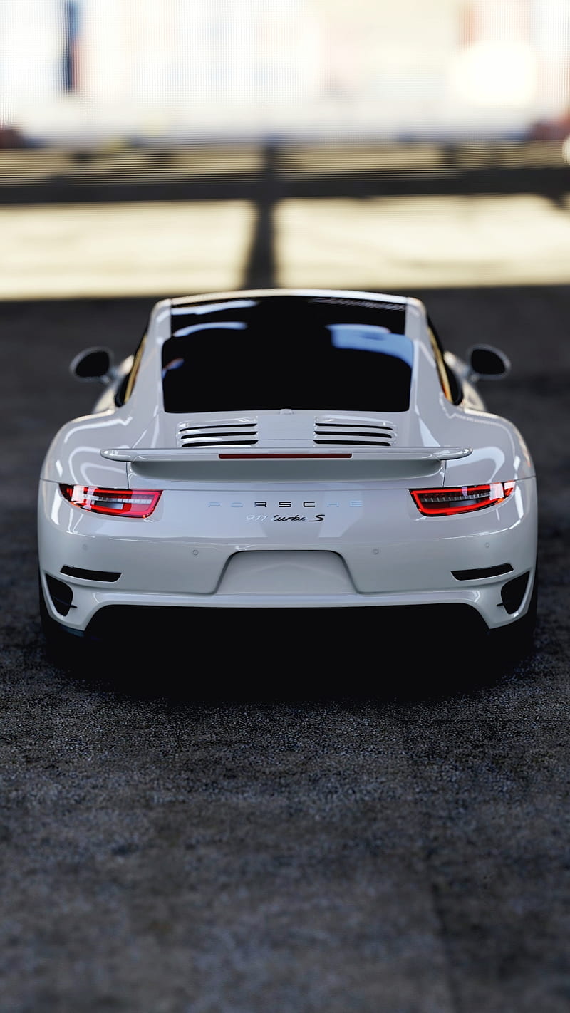 porsche 911 turbo s, porsche 911, porsche, sports car, rear view, HD phone wallpaper