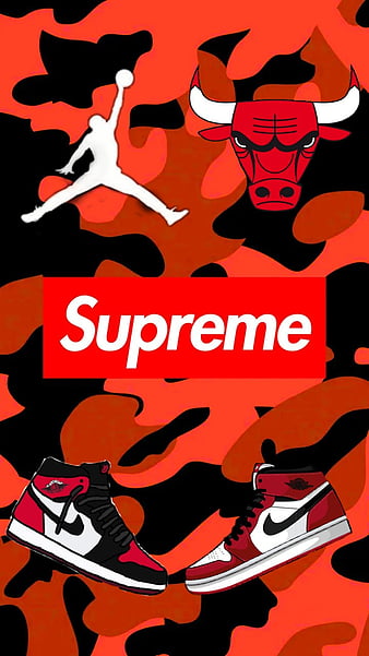 Supreme, logos, shoes, HD phone wallpaper