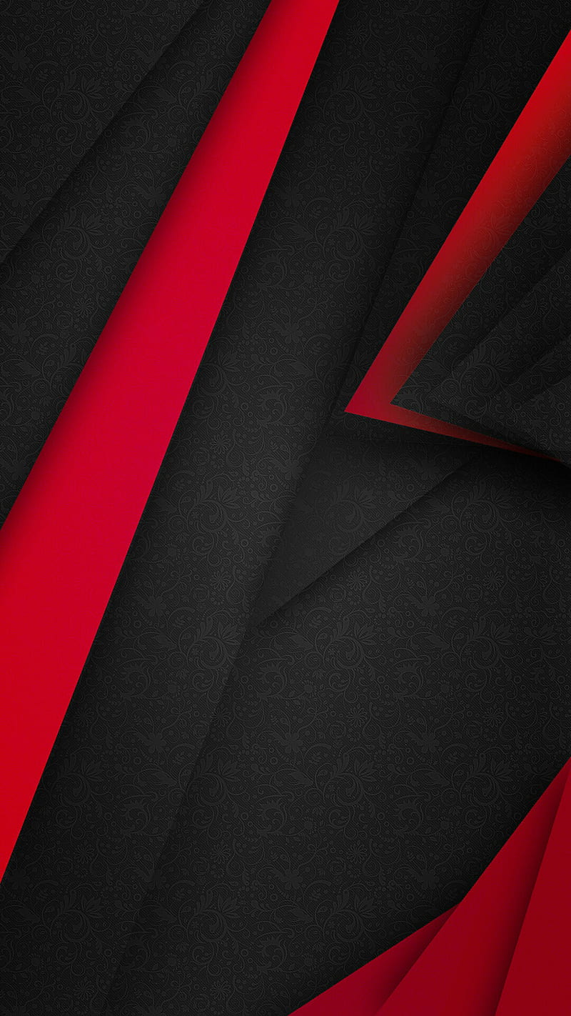 Material Design abstract, android, background, black, red, HD phone wallpaper