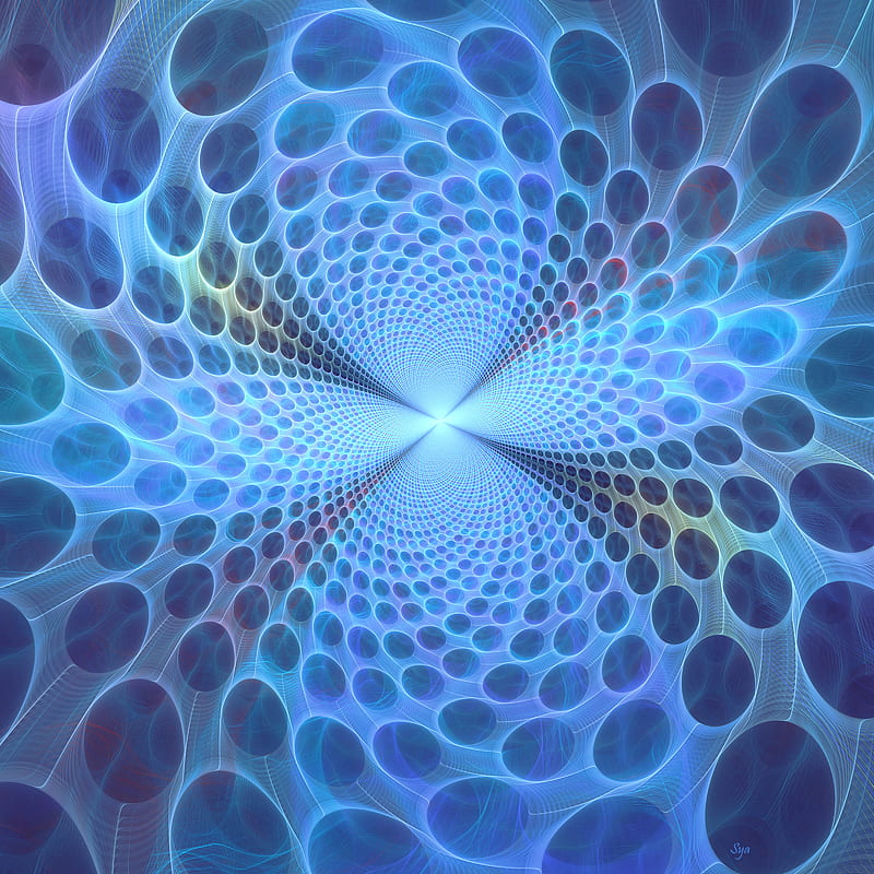 fractal, circles, optical illusion, perspective, glow, HD phone wallpaper