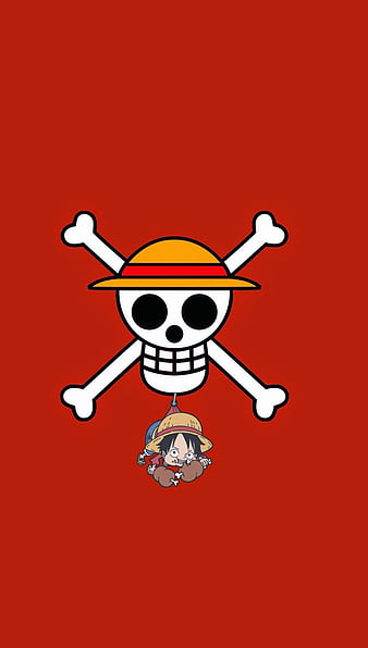 One piece, logo, straw hat, pirates, black, HD phone wallpaper | Peakpx