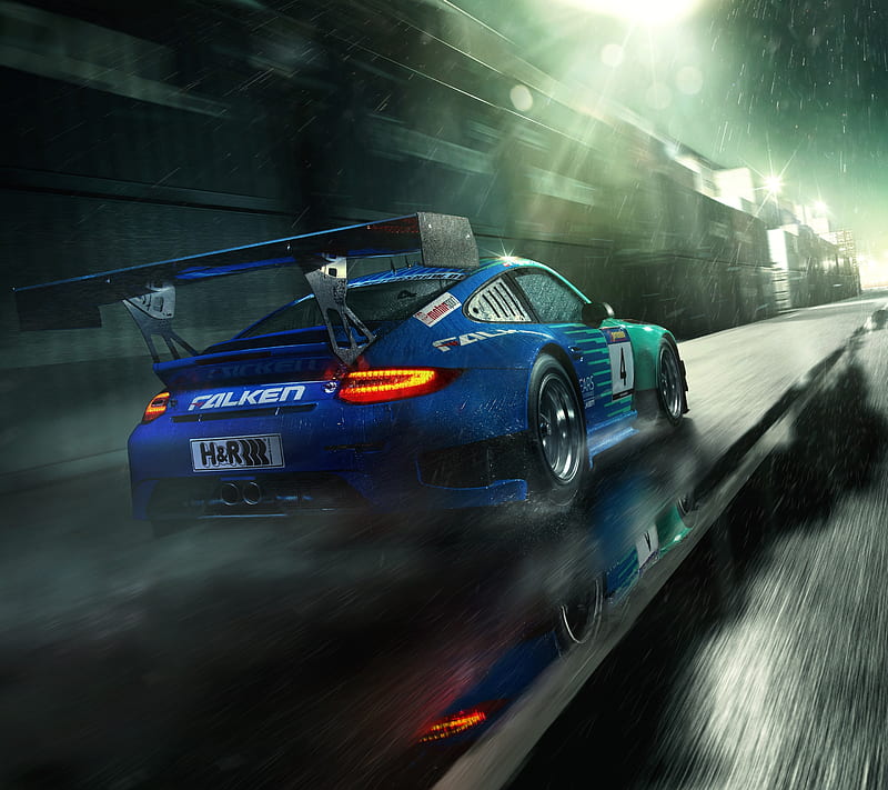 Porsche, 911, car, rain, storm, HD wallpaper