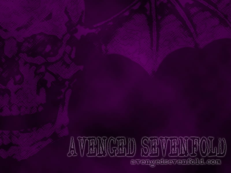 Avenged Sevenfold Death Bat, skulls, purple, music, bat, band, avenged sevenfold, HD wallpaper