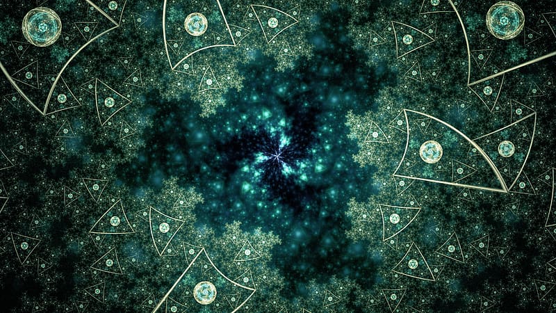 stars, spirals, shapes, glow, abstraction, HD wallpaper