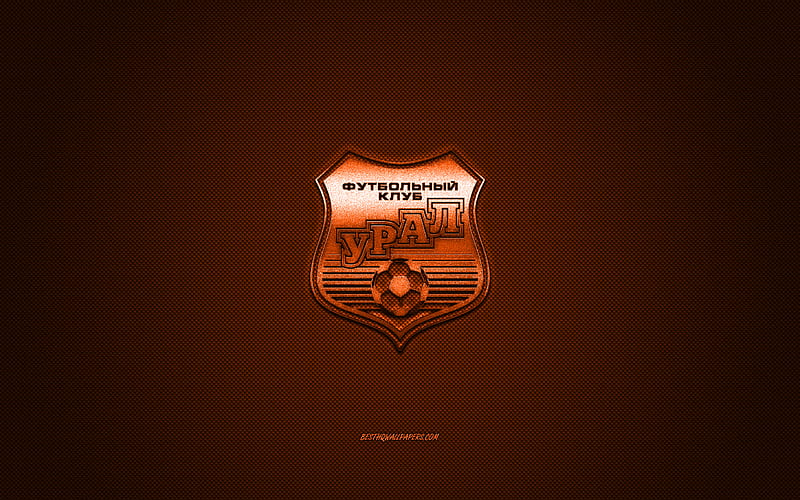 FC Ural, Russian football club, Russian Premier League, orange logo, orange carbon fiber background, football, Ekaterinburg, Russia, FC Ural logo, HD wallpaper