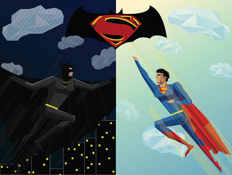 Batman Vs Superman 1, batman, superman, 1, superheroes, artist, artwork, digital-art, HD wallpaper