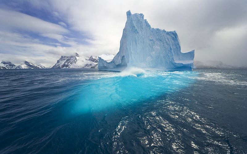 South Georgia Island icebergs, HD wallpaper