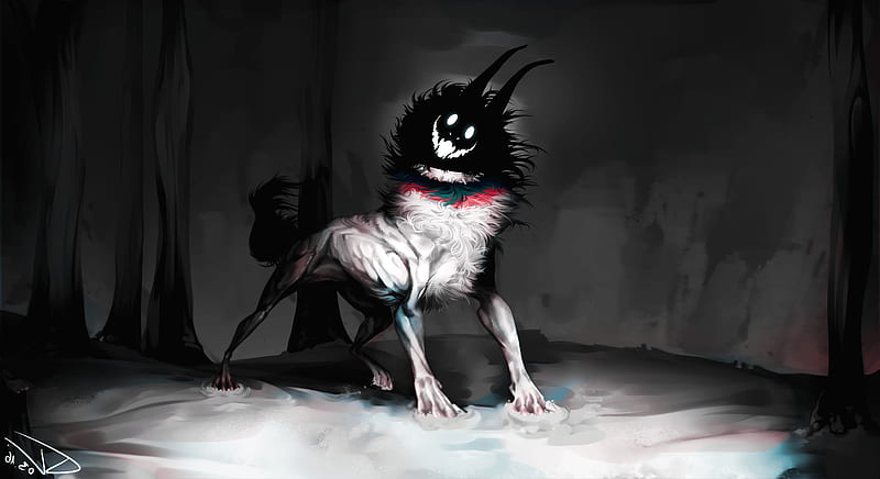 Hellhund, animal, anime, attack, dog, halloween, scary, sever, HD wallpaper