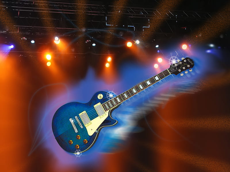 Les Paul Plus Top Burst Blue, les paul, burst blue, guitar, epiphone, HD wallpaper