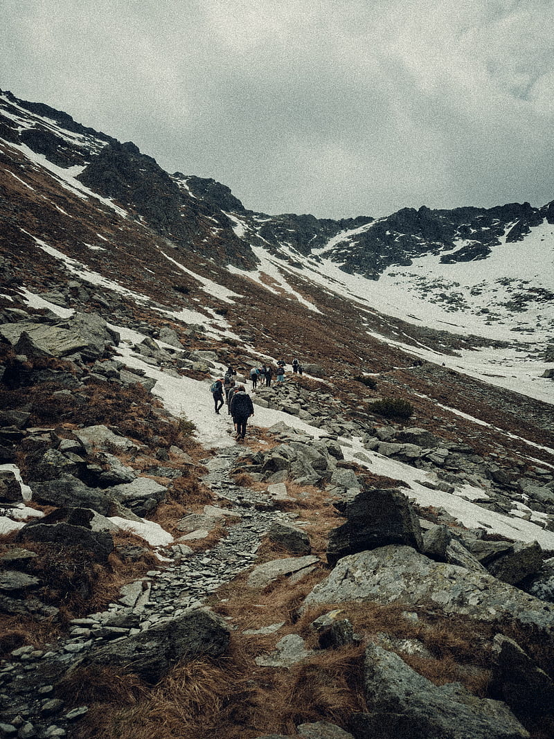 2 people walking on rocky mountain during daytime, HD phone wallpaper