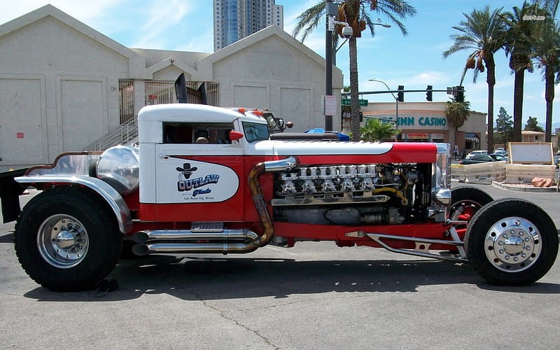 PETERBILT RATROAD CAR, semi truck, up, sema show, socal customs, HD wallpaper