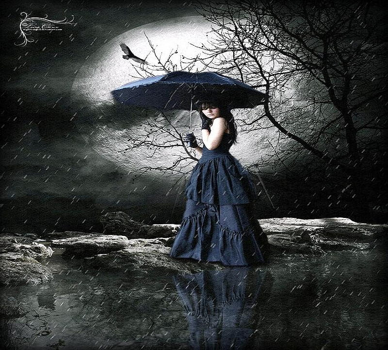Memory Lane, umbrella, lady, gothic, dark, HD wallpaper | Peakpx