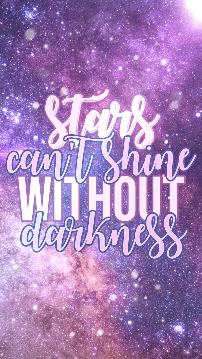 Quote , purple, stars, sparkle, girly, HD phone wallpaper