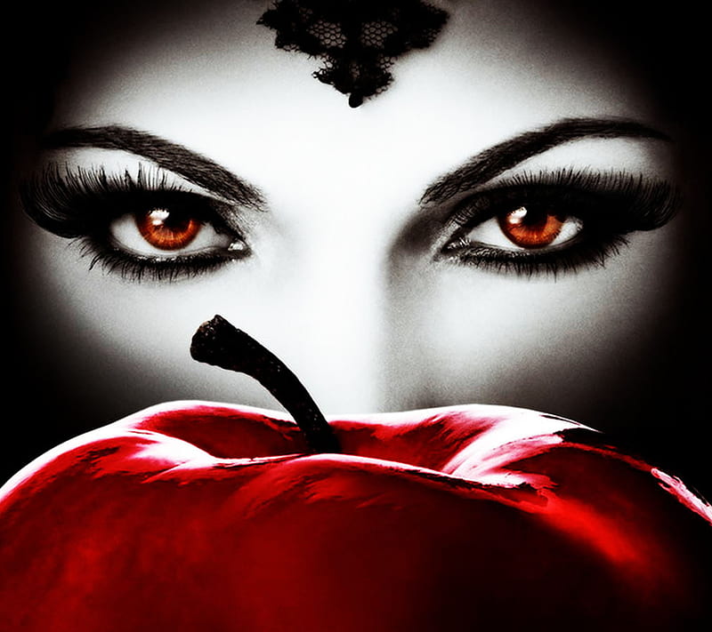 Evil Queen, app, black, evil, fairy tale, queen, red, regina, snow white, HD wallpaper