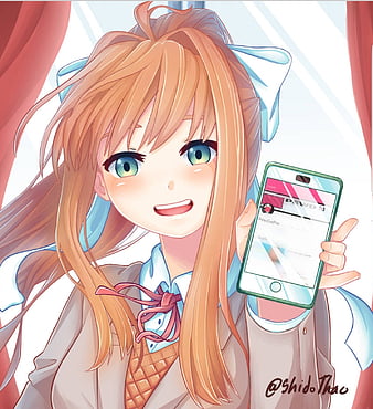 monika (doki doki literature club) drawn by yakinikusakoku