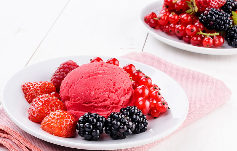Food, Ice Cream, Berry, Fruit, HD wallpaper | Peakpx