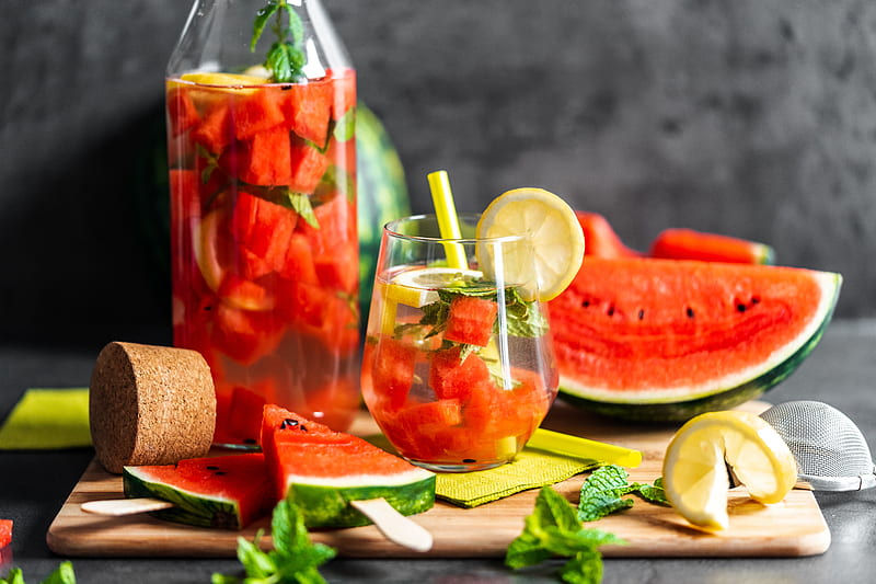 Food, Drink, Lemon, Lemonade, Watermelon, HD wallpaper