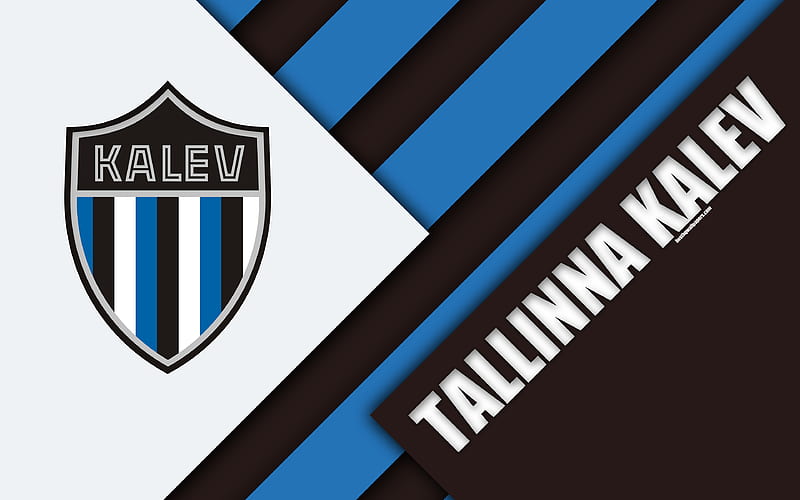 JK Tallinna Kalev Estonian football club, logo, material design, blue black abstraction, Meistriliiga, Tallinn, Estonia, football, Estonian football league, HD wallpaper