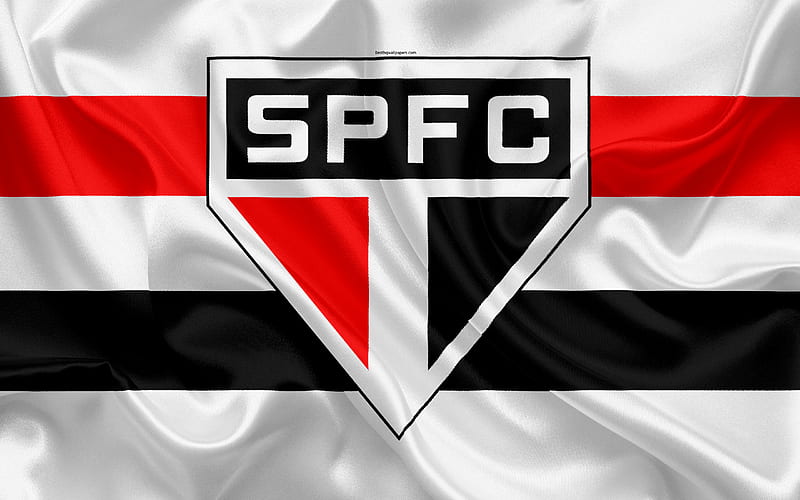 Sao Paulo FC, Brazilian football club, emblem, logo, Brazilian Serie A, football, Sao Paulo, Brazil, silk flag, HD wallpaper