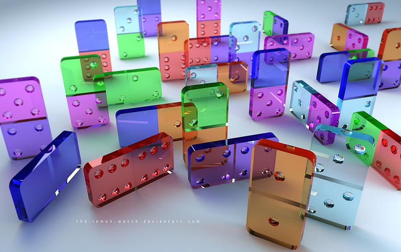 Glass Dominoes, glass, dominoes, pretty, colours, HD wallpaper