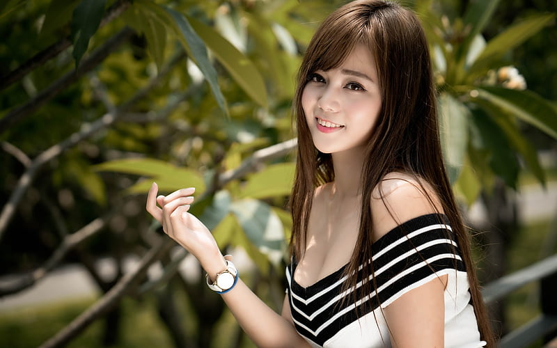 Smile, pretty, girl, Asian, HD wallpaper | Peakpx