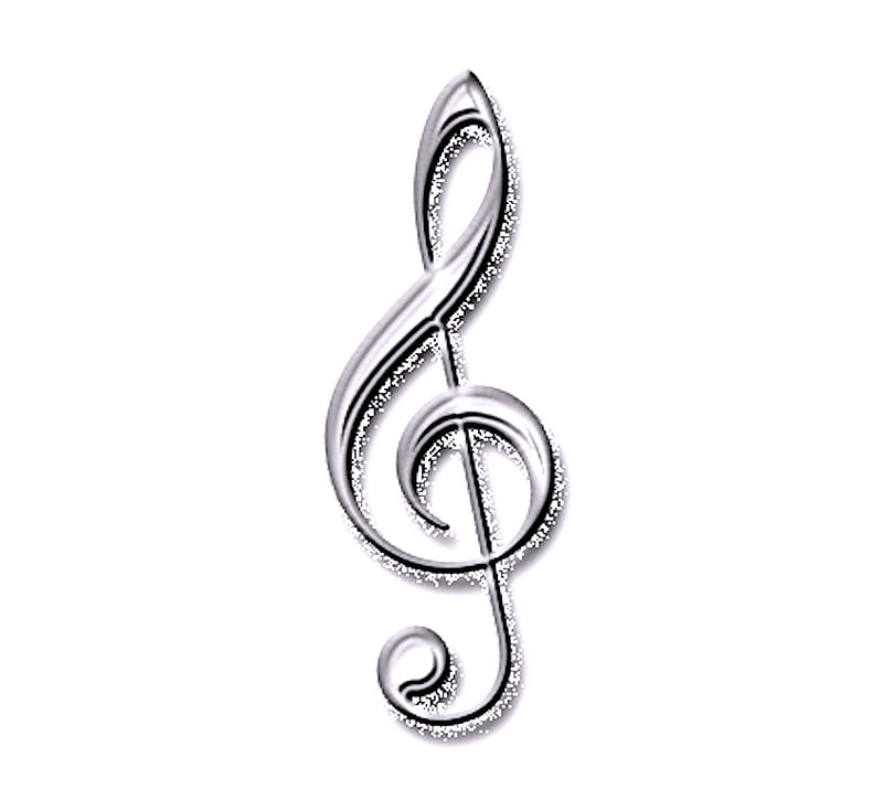 White Treble Clef, happy, joy, musical, note, song, treble clef, HD wallpaper