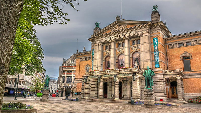 National Theater of Oslo in Norway, Oslo, Theater, National, Norway, Building, HD wallpaper