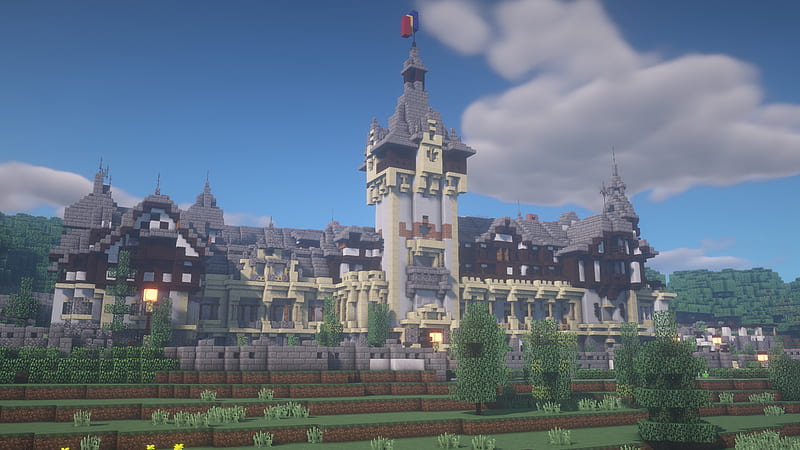 Castle Palace Minecraft, HD wallpaper