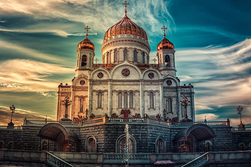 Cathedral of Christ the Savior in Russia, world, beautiful-places, russia, HD wallpaper