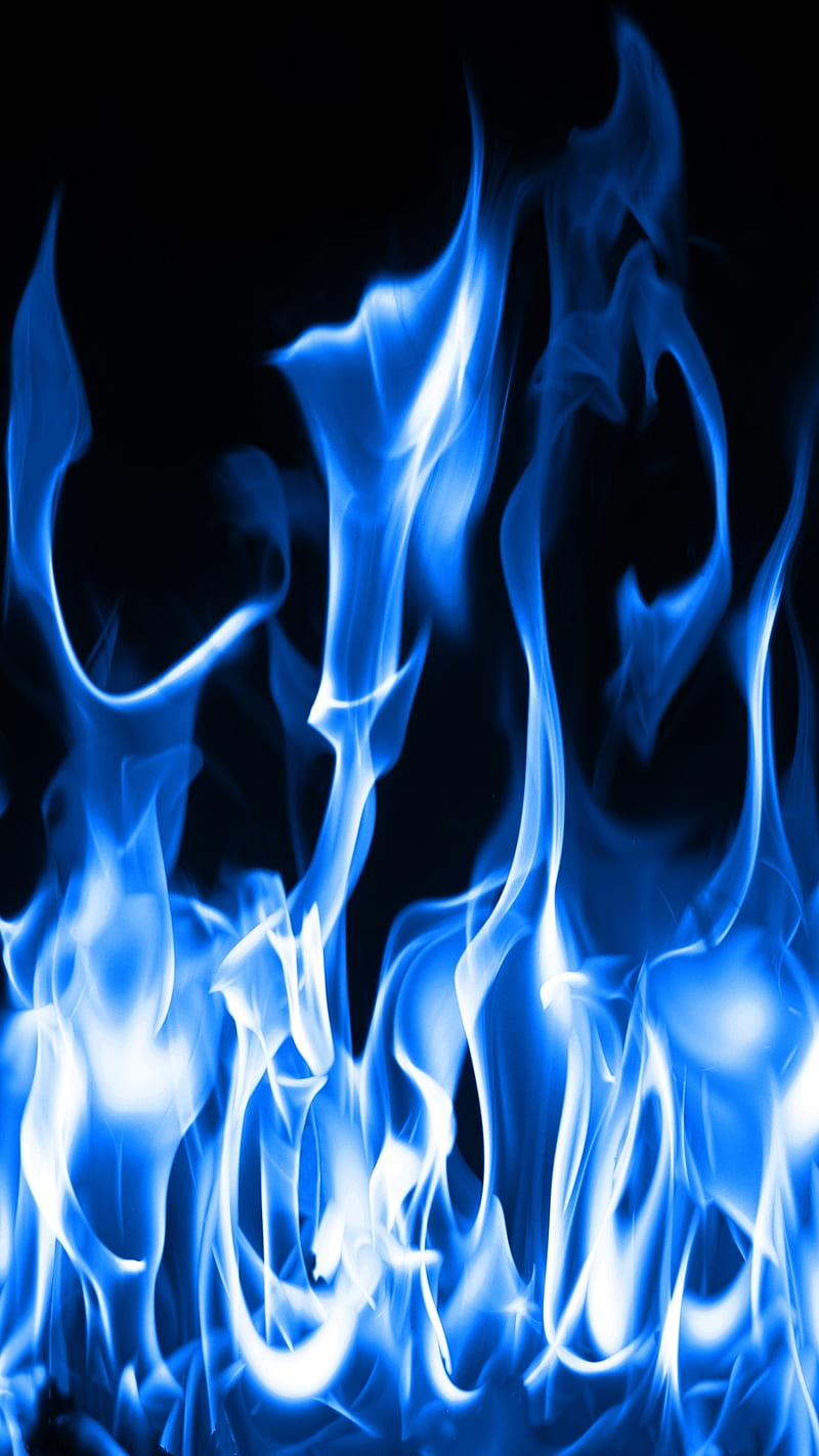Flames, blue, fire, flame, HD mobile wallpaper
