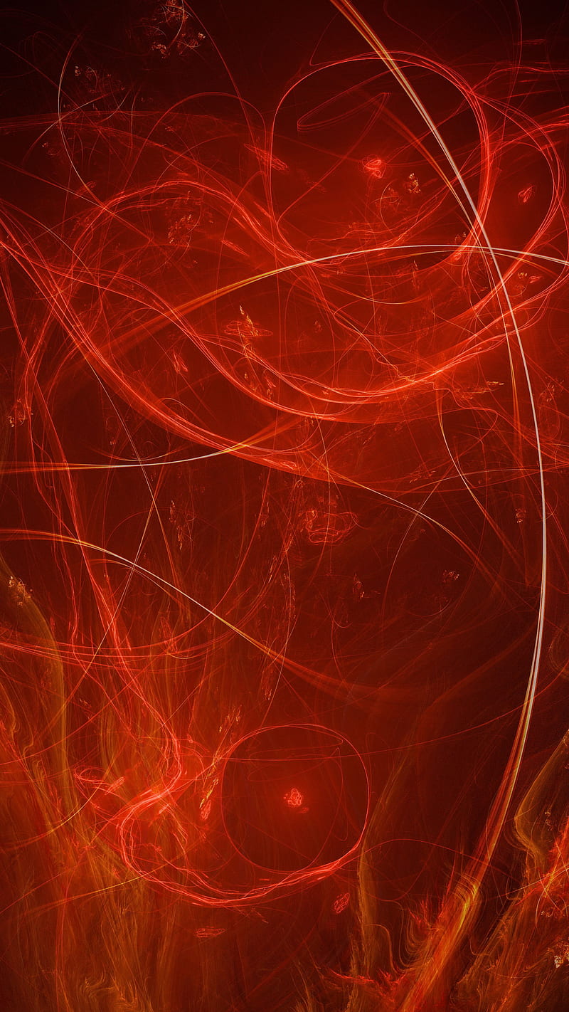 Fractal abstraction , shroud, plexus, red, HD phone wallpaper