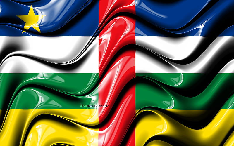 Central African Republic flag Africa, national symbols, Flag of Central African Republic, 3D art, Central African Republic, African countries, Central African Republic 3D flag, HD wallpaper