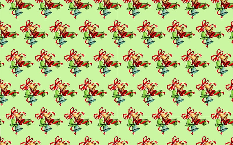 Colorful Bells, pattern, repetitive, vector, bells, Christmas, HD wallpaper
