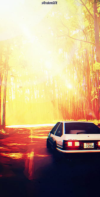 Initial D, Project D, Fujiwara Takumi, car, manga, Drift, Hachi roku, AE86, anime, HD phone wallpaper