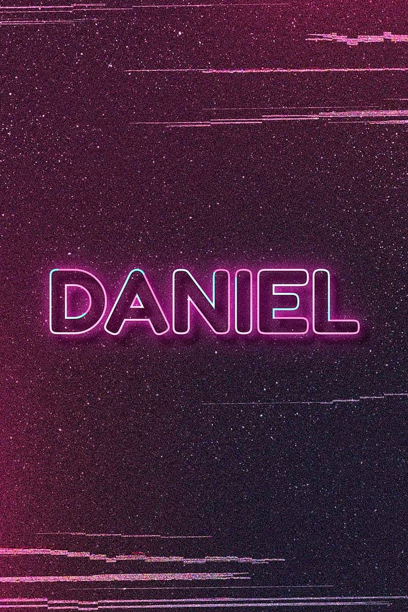 Daniel word art vector neon typography. / wan. Ashley name, Neon typography, Name, HD phone wallpaper