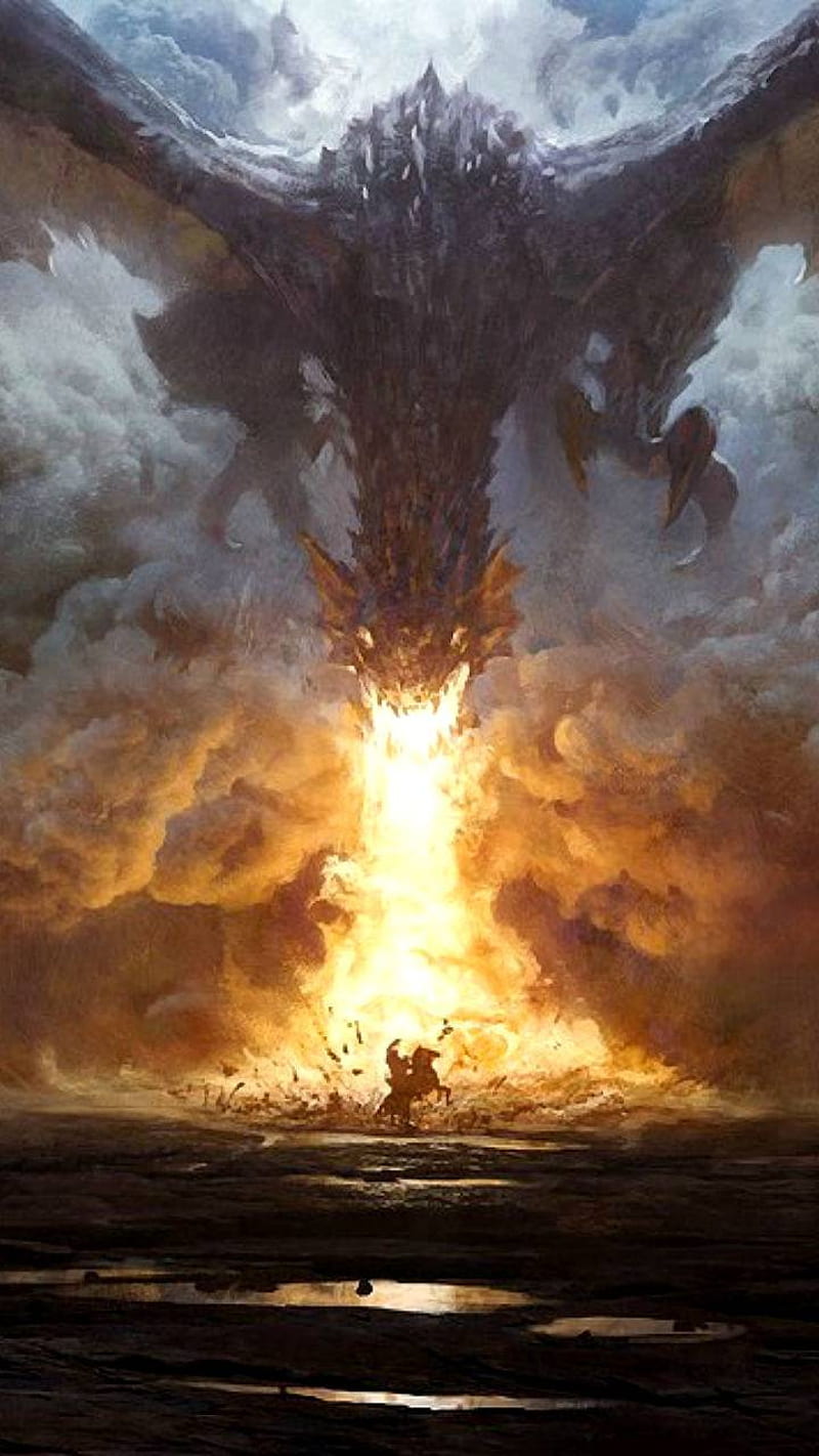 Dragon breathes fire, HD phone wallpaper
