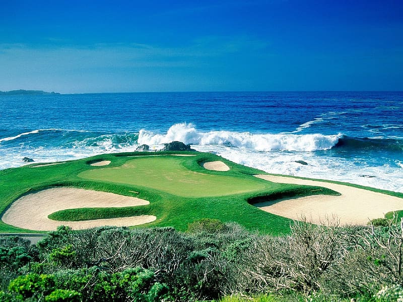 Golf, Ocean, Wave, Golf Course, Bunker, , Sport, Golf Green, HD wallpaper