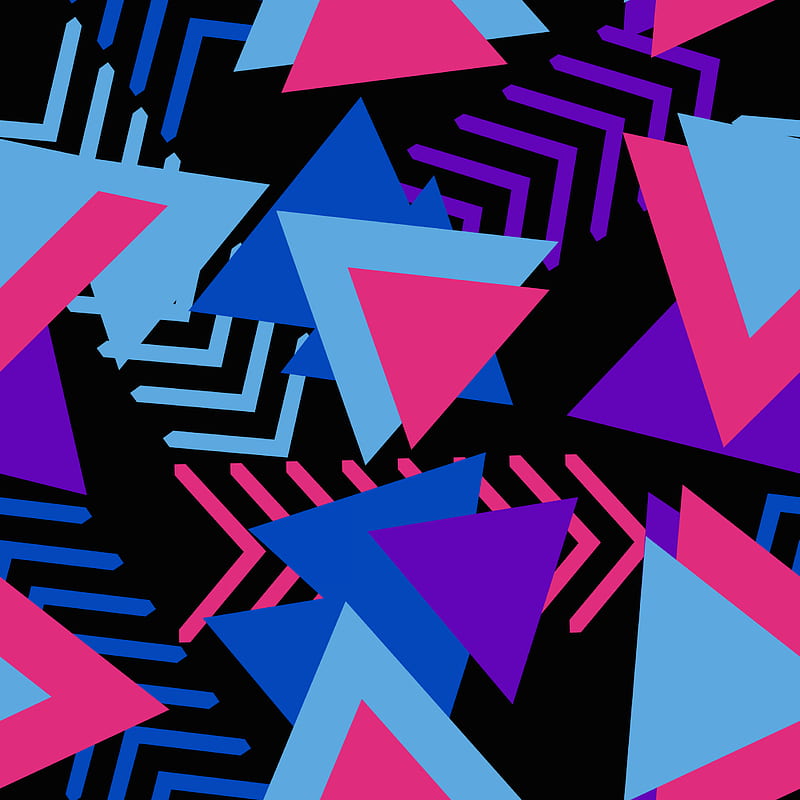 triangles, triangle, colorful, geometric, shapes, HD phone wallpaper