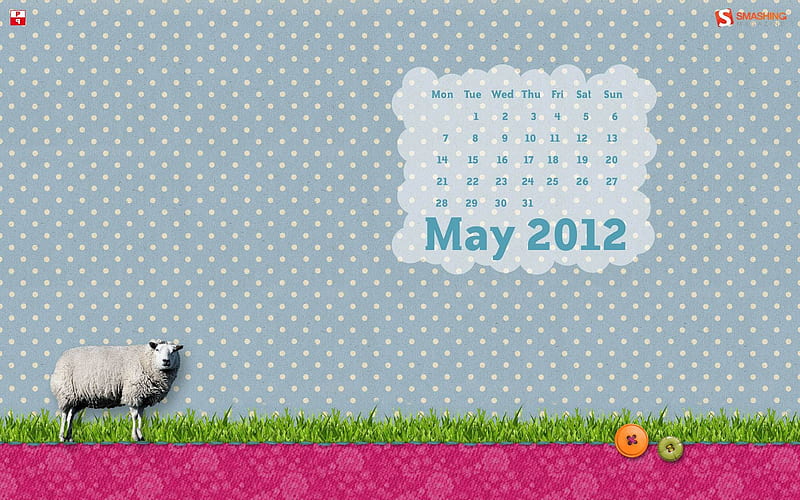 spring dots-May 2012 calendar, HD wallpaper