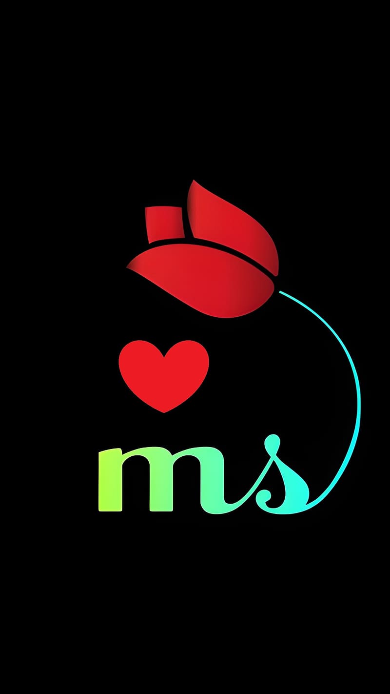 M.s Name Love, rose love m s, rose love, m s, letter ms, HD phone wallpaper