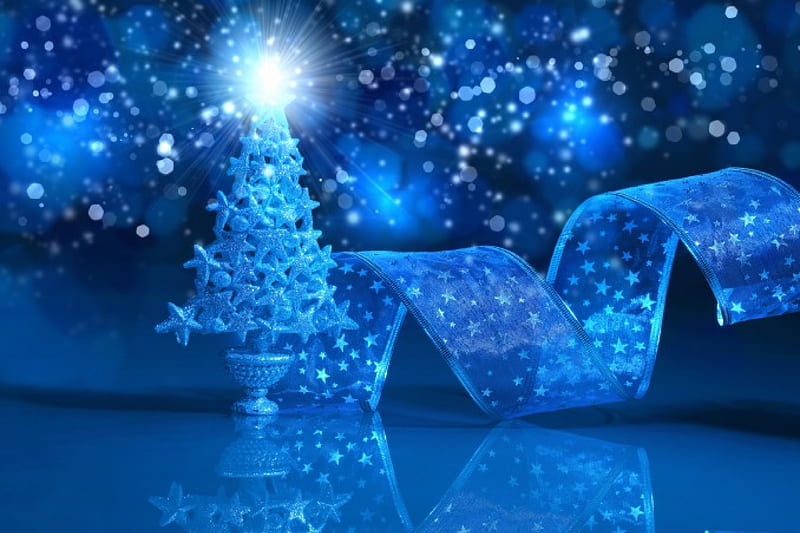 Blue Christmas, merry christmas, christmas, magic christmas, xmas, blue, HD wallpaper