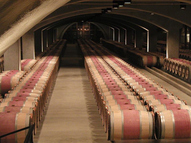 Wine Cellar, graphy, wine, drink, barrels, cellar, HD wallpaper
