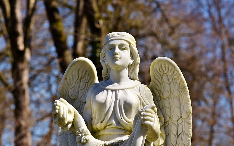 Angel, art, statue, sculpture, HD wallpaper