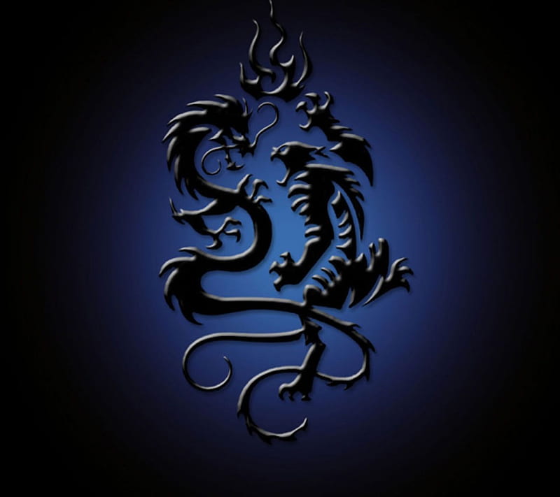 Blue Dragon, art, celtic, cool, desenho, drawing, new, nice, HD wallpaper