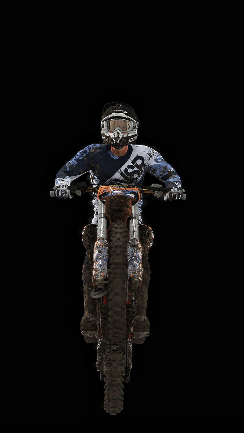 MotoX, bike, black background, dirt, flying, jumping, motorbike, motorcycle, mxgp, mxgp2, ps4, HD phone wallpaper