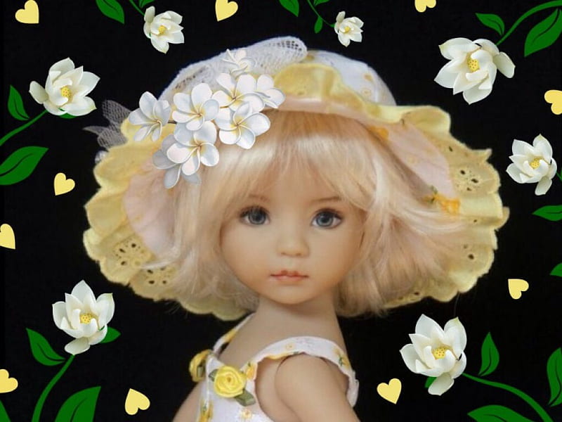 Primrose Loves White Flowers, White, Flowers, Doll, Primrose, HD wallpaper