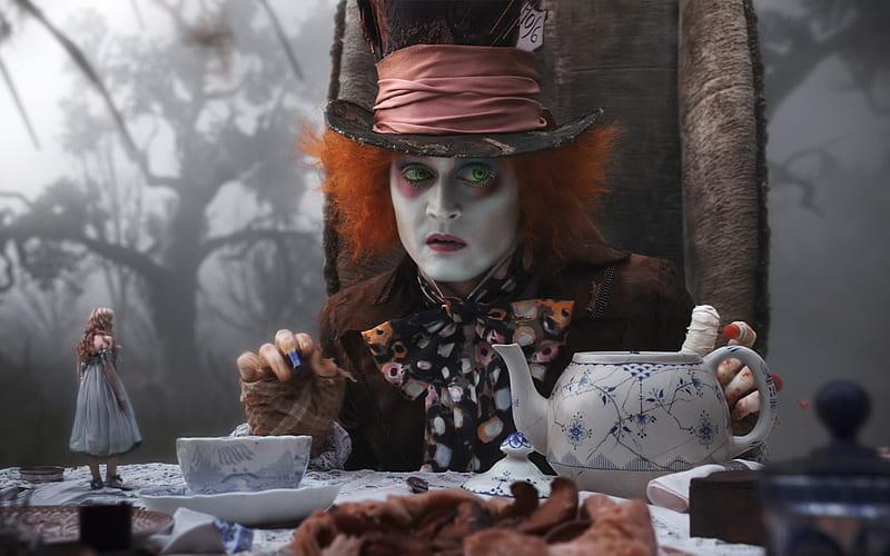 Alice Through the Looking Glass (2016), mad hatter, Johnny Depp, poster, fantasy, movie, alice through the looking glass, disney, HD wallpaper