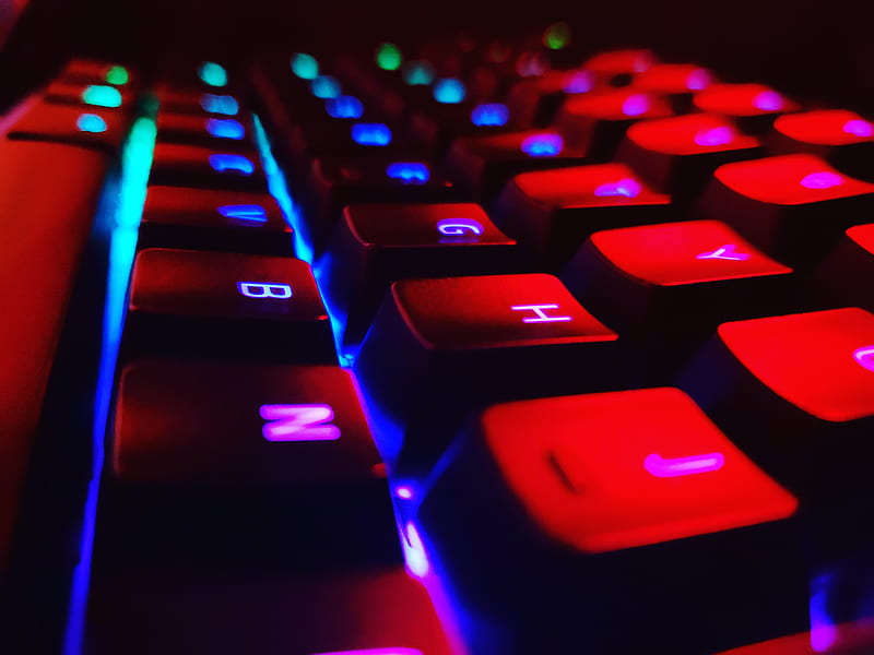 Gaming keyboard glow close up wallpaper background  plingcom
