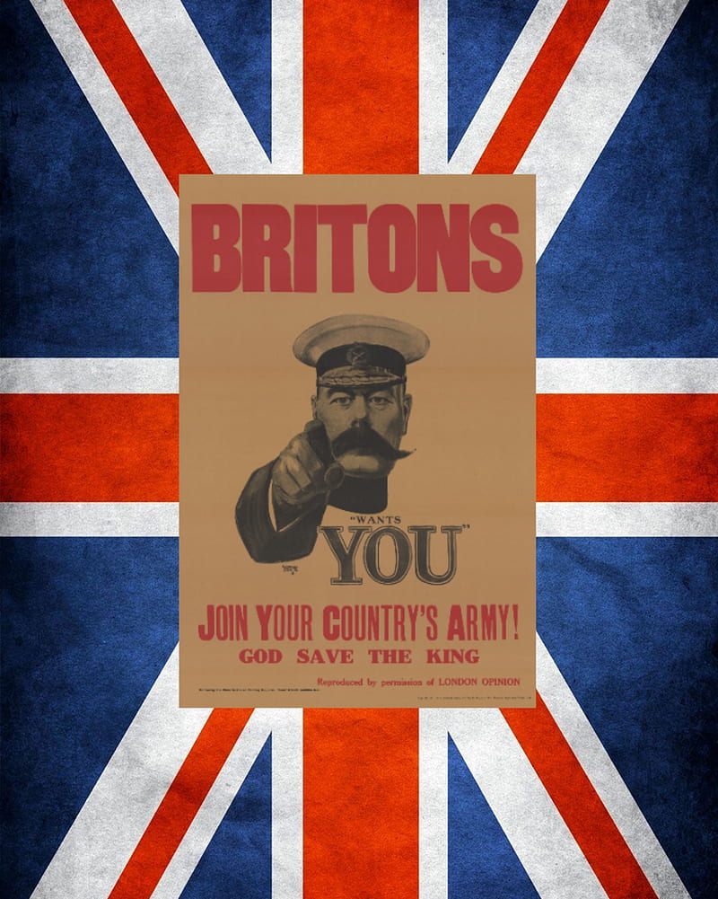 Army recruiting , british, british army, first world war, great britain, lord kitchener, recruitment poster, union flag, union jack, world war i, HD phone wallpaper